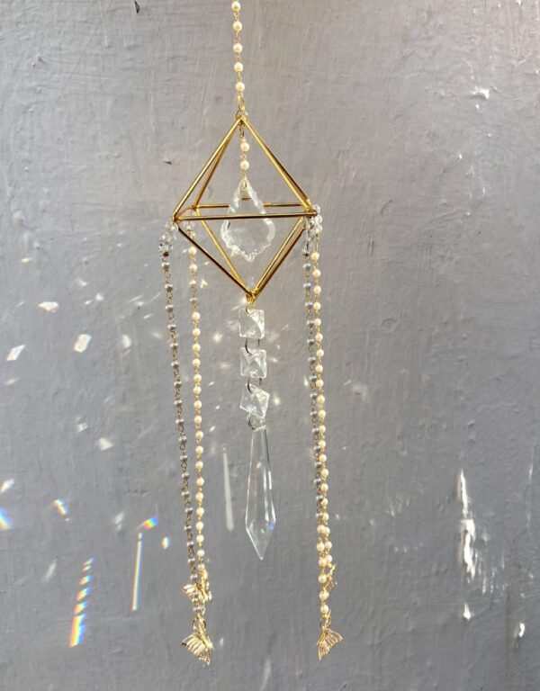 Butterfly Garden Crystal Suncatcher | Boho Nature-Inspired Window Decor