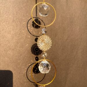 Crystal Gold Mandala Suncatcher with Butterfly Charm